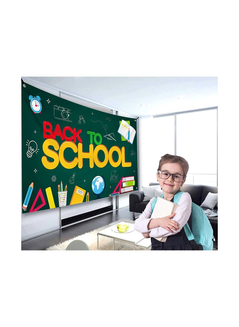 110cm x 180cm Back to School Wall Sign Poster on Green Background, Back to School Decorations, Back to School Board for Welcome Back to School Party Decorations - Image 2