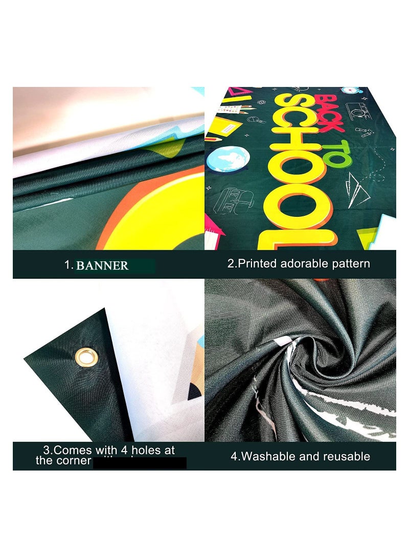110cm x 180cm Back to School Wall Sign Poster on Green Background, Back to School Decorations, Back to School Board for Welcome Back to School Party Decorations - Image 3