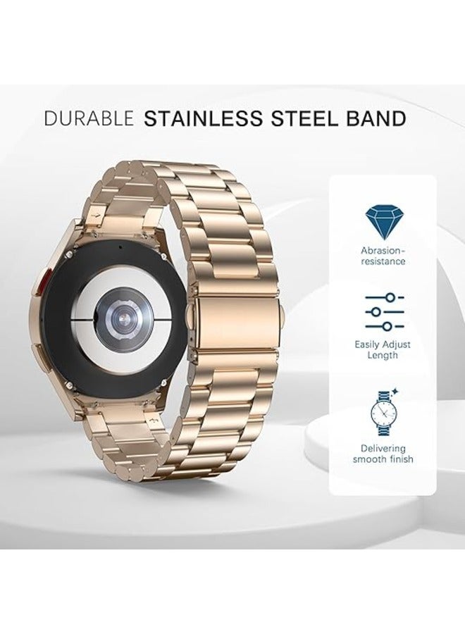 ELTRAZONE Gold Stainless Steel Metal Band for Galaxy Watch - Compatible with 7FE, 6, 5, 4, 5 Pro, 6 Classic, and 4 Classic Models, No Gap Design - Image 3