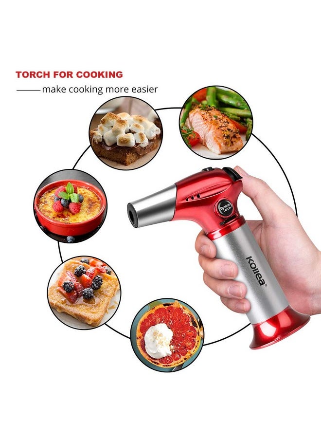 Kollea Kollea Creme Brulee Torch, Refillable Butane Torch Lighter, Kitchen Torch Food Torch with Safety Lock & Adjustable Flame for Baking, Crafts, BBQ (Gas Not Included)  - Image 1