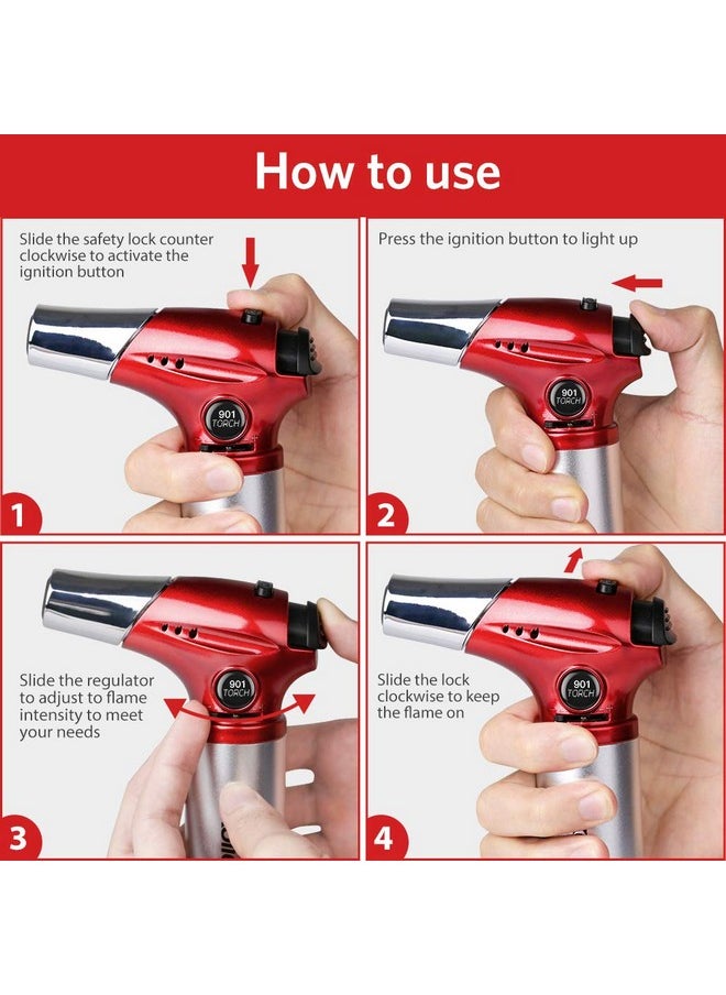 Kollea Kollea Creme Brulee Torch, Refillable Butane Torch Lighter, Kitchen Torch Food Torch with Safety Lock & Adjustable Flame for Baking, Crafts, BBQ (Gas Not Included)  - Image 2