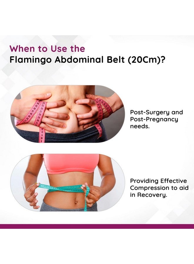 Flamingo Abdominal Belt | Post-Surgery & Postpartum Support | Slimming & Pain Relief Compression Belt With Breathable Fabric | Adjustable Design For Men & Women | Size - Medium | Pack Of 1  - Image 3