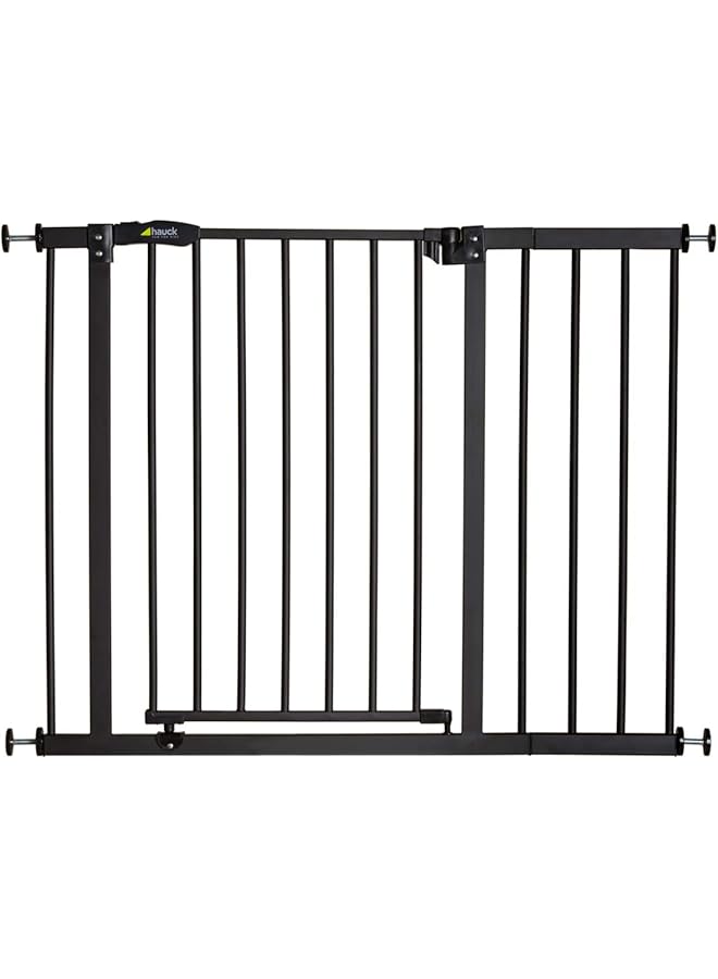 hauck Baby Gate For Doors And Stairs Close N Stop Inclusive 21 Cm Extension Child Stair Gate For Widths 96 To 101 Cm Pressure Fit No Screws Handed Opening To Both Sides Metal Black - Image 1