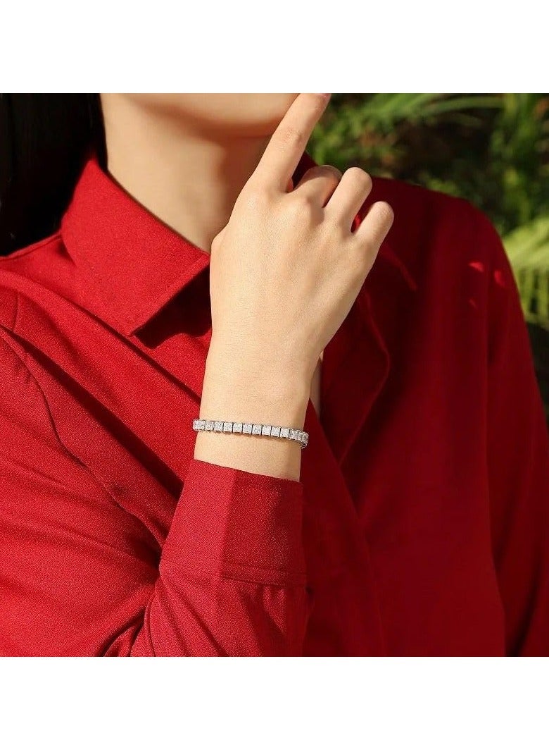 Fayrouz Jewellery Fashion Tennis Bracelets 14K Gold Plated Tennis Bracelet Shiny Cubic Zirconia Diamond Bracelet Mother's Day Gift Birthstone Jewelry for Women - Image 2
