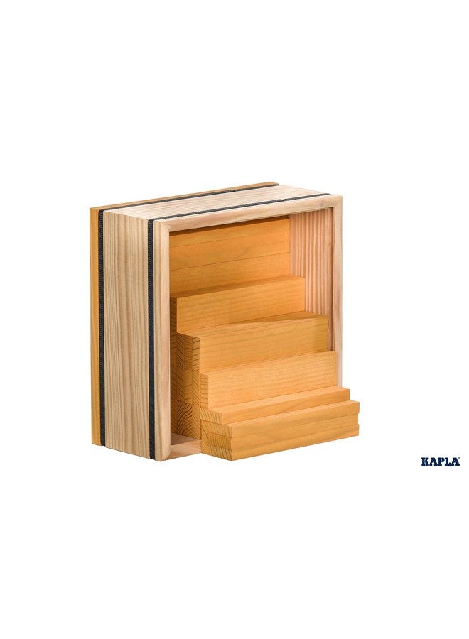 KAPLA 40 Squares Yellow - Wooden Construction Set - 40 Yellow Colored Building Planks - for Ages 3+ - Image 1
