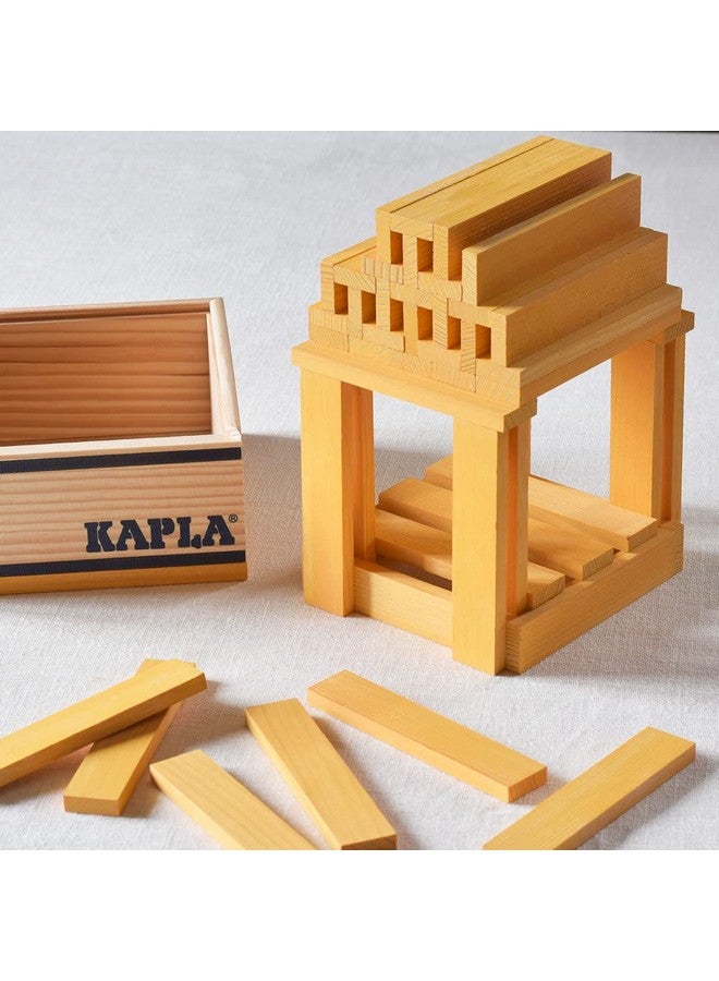 KAPLA 40 Squares Yellow - Wooden Construction Set - 40 Yellow Colored Building Planks - for Ages 3+ - Image 4