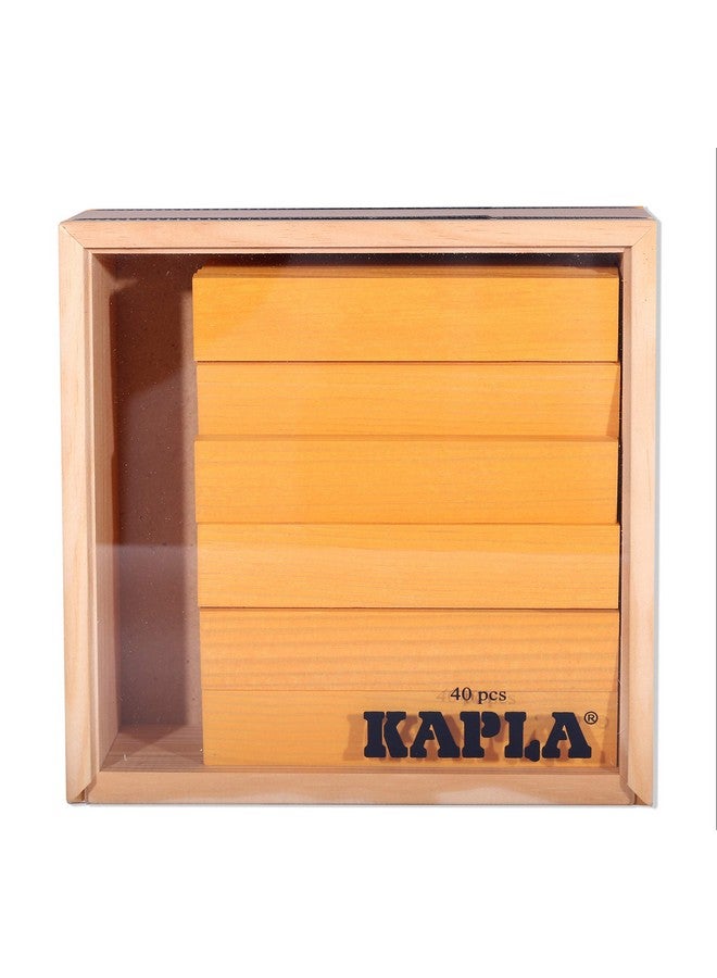 KAPLA 40 Squares Yellow - Wooden Construction Set - 40 Yellow Colored Building Planks - for Ages 3+ - Image 2