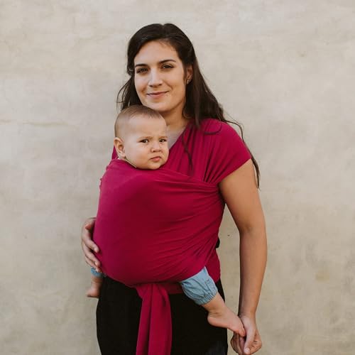 Boba Baby Wrap Carrier - Original Baby Carrier Wrap Sling for Newborns - Baby Wearing Essentials - Newborn Wrap Swaddle Holder, Newborn to Toddler Infant Sling (Sangria) - Image 2