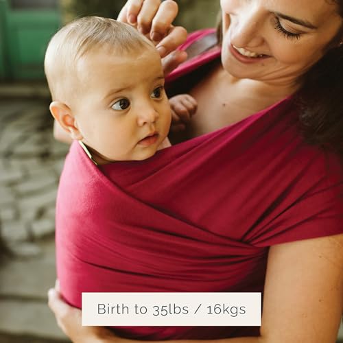 Boba Baby Wrap Carrier - Original Baby Carrier Wrap Sling for Newborns - Baby Wearing Essentials - Newborn Wrap Swaddle Holder, Newborn to Toddler Infant Sling (Sangria) - Image 4