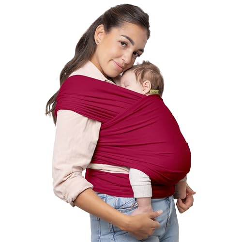 Boba Baby Wrap Carrier - Original Baby Carrier Wrap Sling for Newborns - Baby Wearing Essentials - Newborn Wrap Swaddle Holder, Newborn to Toddler Infant Sling (Sangria) - Image 1