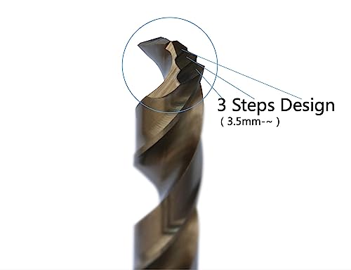 STROTON Metric M42 8% Cobalt Twist Drill Bits for Stainless Steel and Hard Metal(1.5mm-6.5mm/13pcs) - Image 5