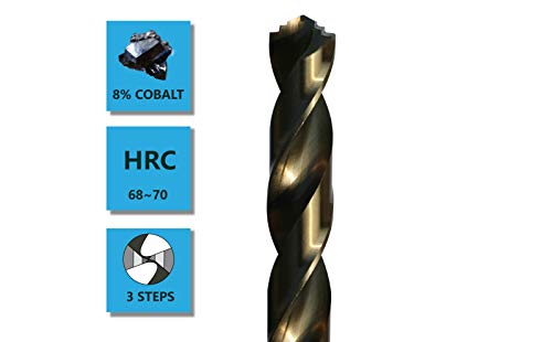 STROTON Metric M42 8% Cobalt Twist Drill Bits for Stainless Steel and Hard Metal(1.5mm-6.5mm/13pcs) - Image 4