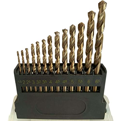STROTON Metric M42 8% Cobalt Twist Drill Bits for Stainless Steel and Hard Metal(1.5mm-6.5mm/13pcs) - Image 1