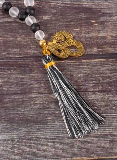 The Black Pearl Accessories Black & White Alabaster Stone Prayer Bead of 33 Beads  - Image 4
