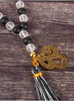 The Black Pearl Accessories Black & White Alabaster Stone Prayer Bead of 33 Beads  - Image 3