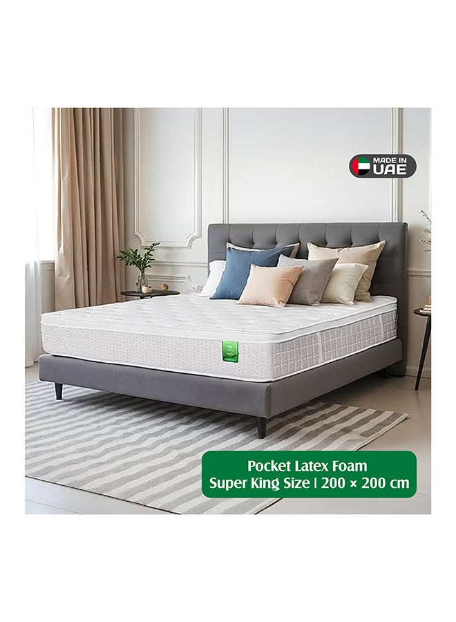 EASELIVING Hybrid Natural Latex Foam Mattress - 30cm Super King Size Medium Firm Mattress | Pocket Spring Mattress with Cooling Comfort, Edge Support and Pressure Relief | 10-Year Warranty (200x200 cm) - Image 1