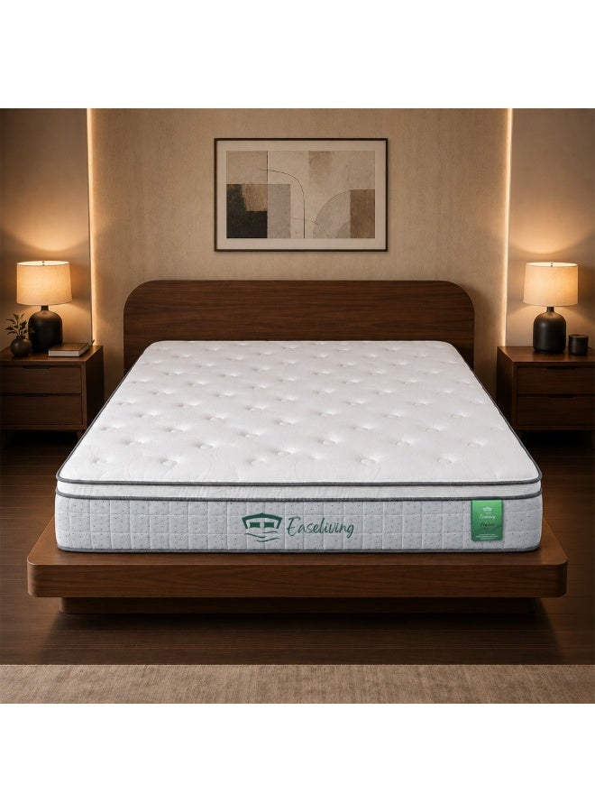 Easeliving Pocket Spring 7-Zone Natural Organic Latex Super King Size Mattress 200x200 cm – 30 cm Thick Medium Orthopedic Mattress for Pressure Relief with Breathable Knitted Fabric & Edge Support - Image 1