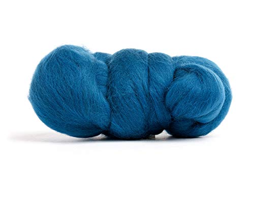 Desert Breeze Distributing 100% Natural Merino Wool Roving - Premium Combed Top Merino Roving Wool - Tapestry, Spinning, Wet Felting & Needle Felting Supplies - 21.5 Micron - 1 oz, Color Teal Blue - Image 2
