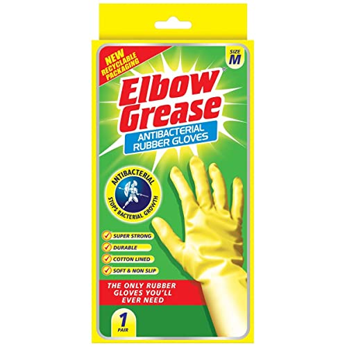 Elbow Grease Anti-Bacterial Household Rubber Gloves, 1 Pair - Medium - Image 1