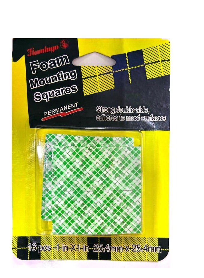 Flamingo Square Double Sided Foam Adhesive Tape Assorted Color Pack Of 16 - Image 1