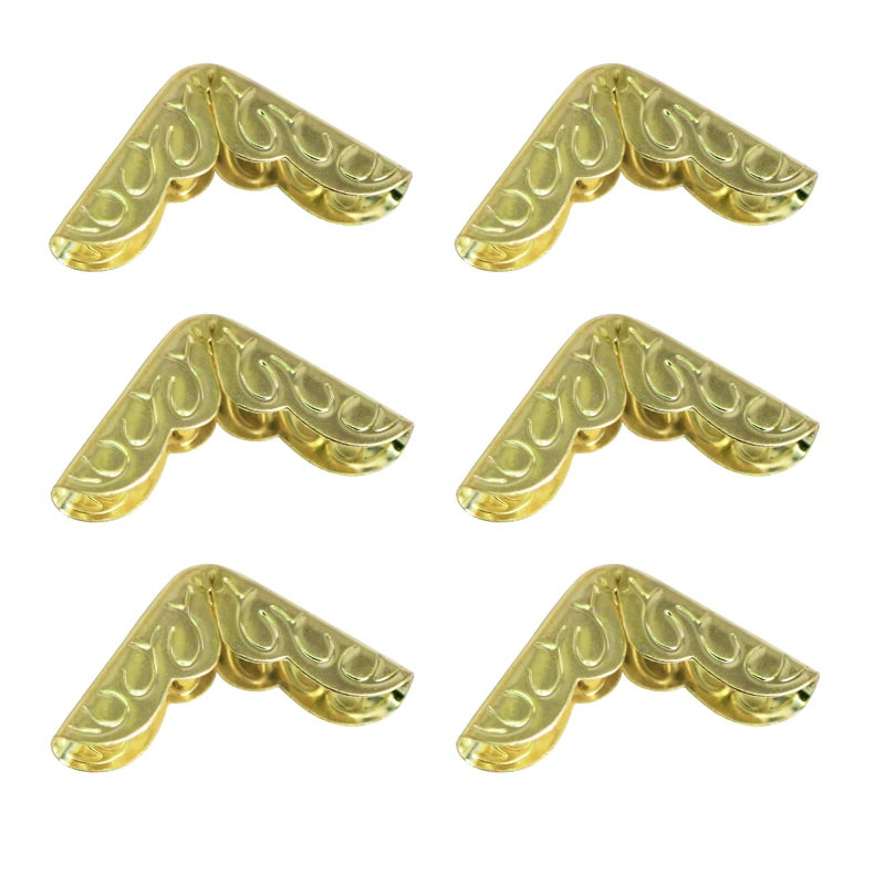60 Pcs Metal Book Corners Protector Vintage Scrapbook Supplies Photo Mounting Corners Self Adhesive Crafting Iron Picture Corner Protectors Gold