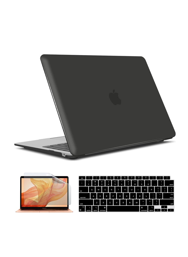 Generic 3 in 1 15" Macbook Air Hard Case Compatible with 2023 M2 Chip A2941 and 2024 M3 Chip A3114 and 2025 M4 Chip A3241, Hard Shell Case & Keyboard Cover & Screen Film , Matte Black  - Image 1