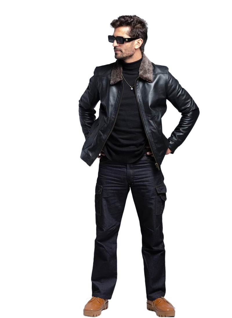 Generic - Top leather (v1) Men's Genuine lambskin Leather Jacket Premium Quality 10 years Warranty - Image 1