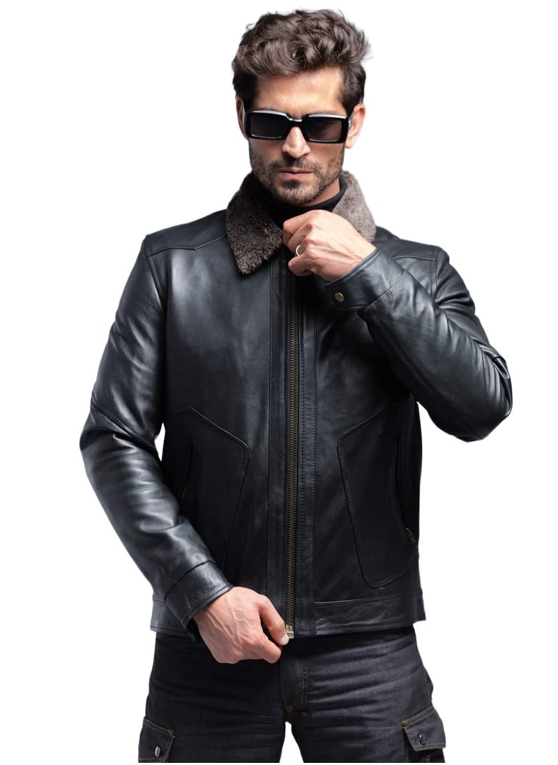Generic - Top leather (v1) Men's Genuine lambskin Leather Jacket Premium Quality 10 years Warranty - Image 1