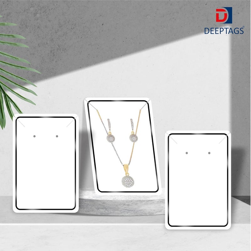 DEEPTAGS Jewellery Display Bags with Plastic Bags for Bracelet, Earring, Necklace, Jewelry - White (With Black Border), 100 PCS - Image 4