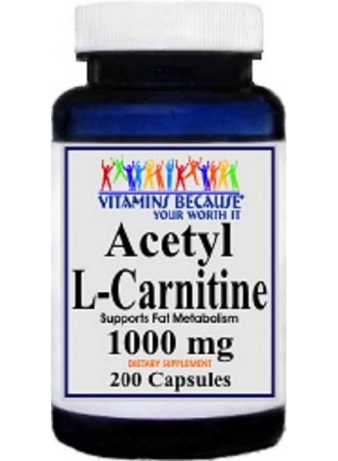 Vitamins Because أسيتيل L-كارنيتين 1000 ملغ 200 كبسولة - Image 1