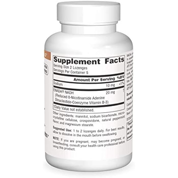Source Naturals NADH 10mg, Boost Energy and Mental Alertness - 10 Tablets - Image 3