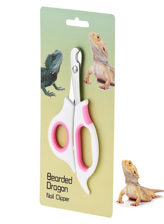 KEUYE Bearded Dragon Nail Clippers,Stainless Steel Bearded Dragon Toe Nail Clippers with Precise Angled Edges (Pinky White) - Image 1