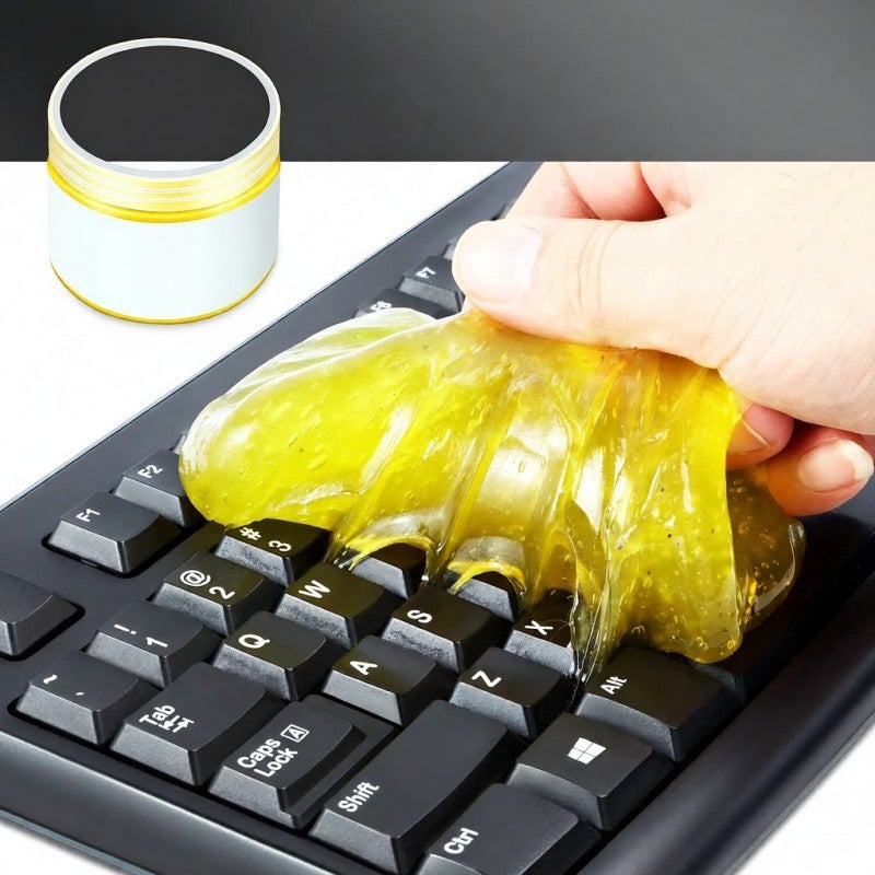 Car Cleaning Gel 70g Yellow Bag - Reusable Residue-Free Disinfecting Dust Remover, Soft Eco-Friendly Cleaning Putty for Car Interiors, Keyboards, Laptops & Electronic Devices - Image 5