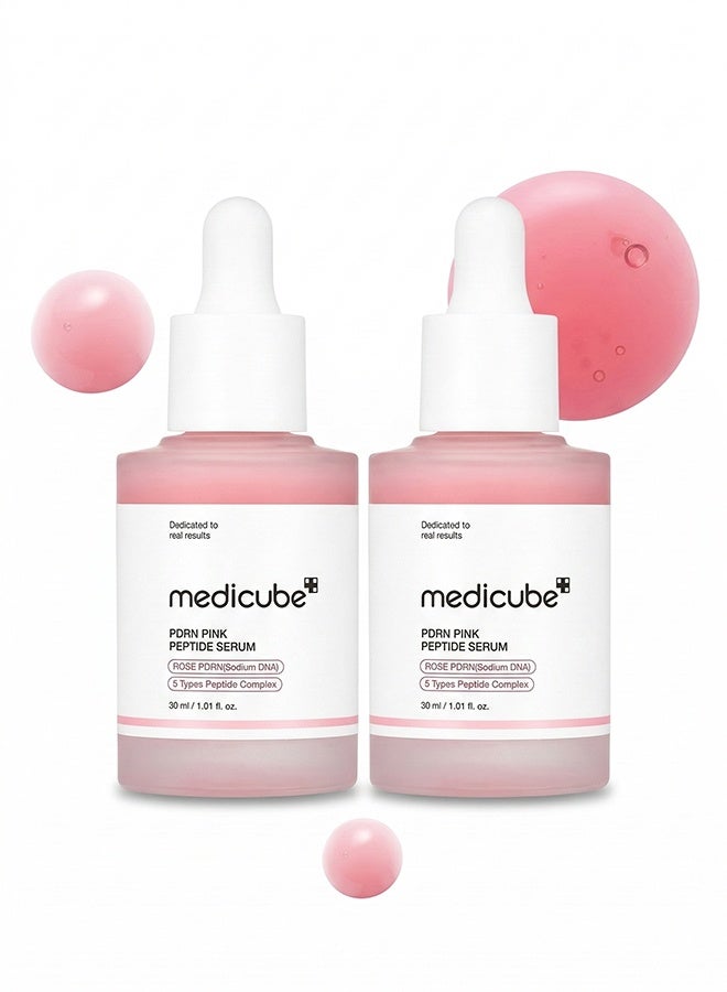 Medicube Pack Of 2 PDRN Pink Peptide Serum - Pink Glow Serum, Peptide, Niacinamide, Hydrating And Moisturizing And Firming, Uneven Skin Tone, Korean Skincare | 1.01 Fl.Oz. (1.01 Fl.Oz) - Image 1