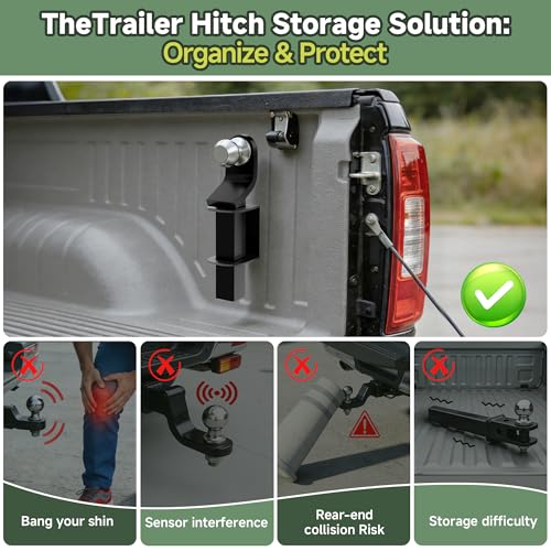ViewKurM Hitch Holder for Truck Bed， 2-inch Trailer Hitchs Storage,Silent & Secure Trailer Hitch Holder for 2" Ball Mount Hitches/ Shank, Trailer Hitch Accessories-Storage for Truck Bed - Image 3