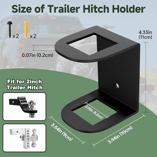 ViewKurM Hitch Holder for Truck Bed， 2-inch Trailer Hitchs Storage,Silent & Secure Trailer Hitch Holder for 2" Ball Mount Hitches/ Shank, Trailer Hitch Accessories-Storage for Truck Bed - Image 2