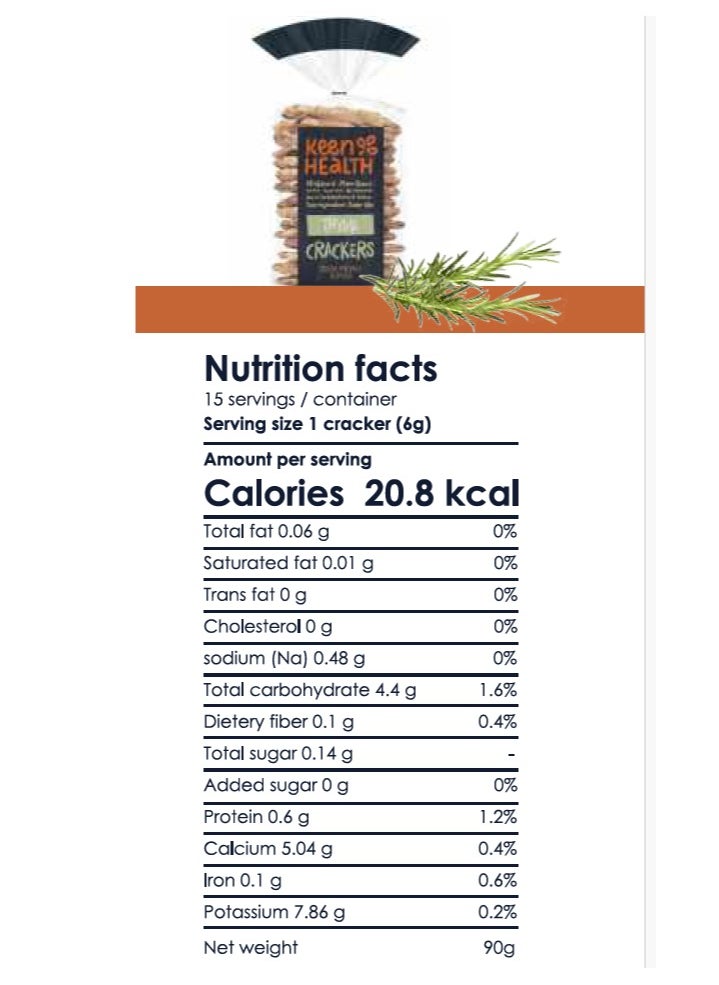 Keen Health - Thyme Crackers 90g - Image 1