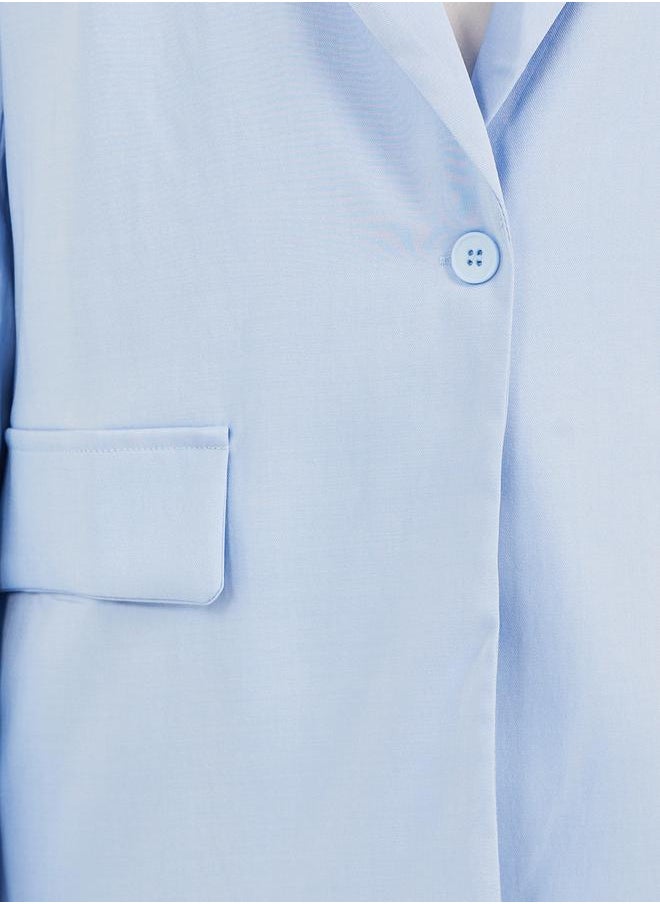 Styli - Regular Fit Linen Blazer with Pockets - Image 1