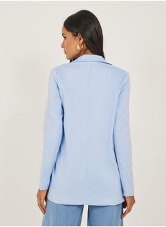 Styli Regular Fit Linen Blazer with Pockets  - Image 5