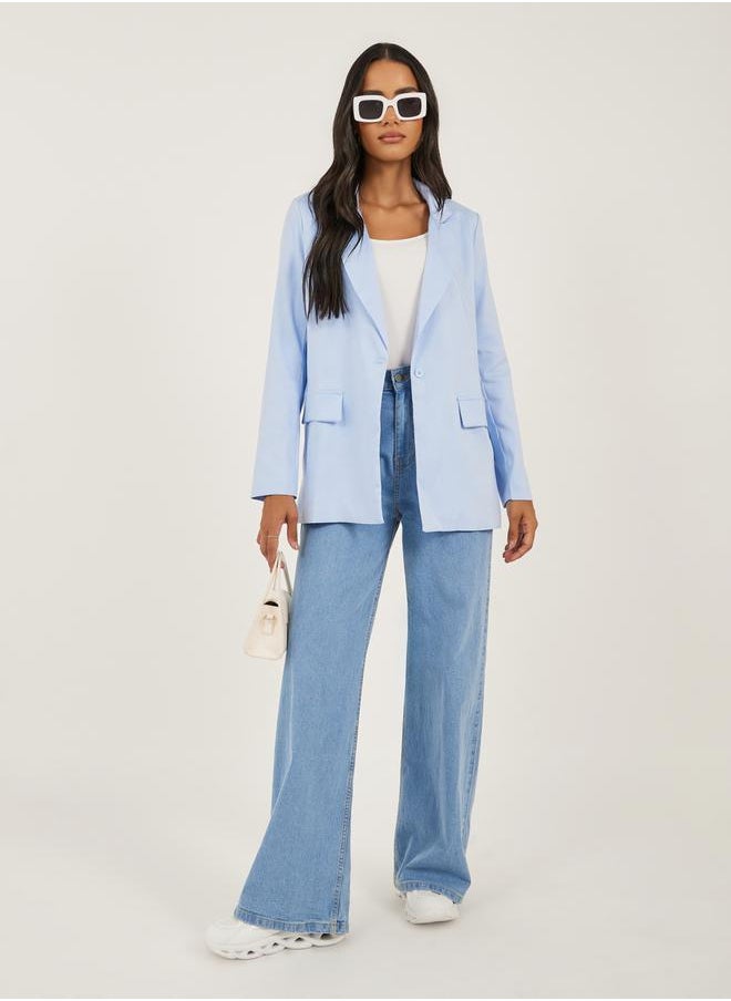 Styli - Regular Fit Linen Blazer with Pockets - Image 1