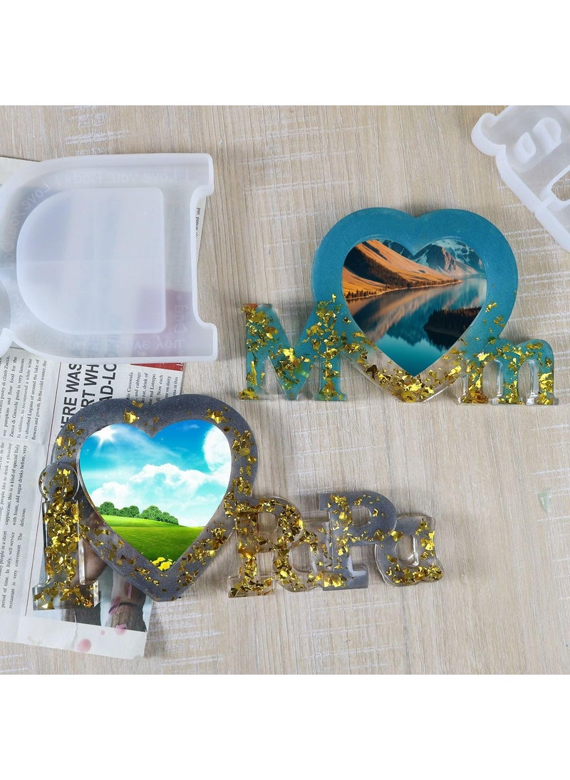 EnaMeena EnaMeena I Love Nana Photo Frame Resin Mold Picture Frame Silicone Mold Epoxy Casting Mold for DIY Home Table Decor Handicrafts Making Nana  - Image 4