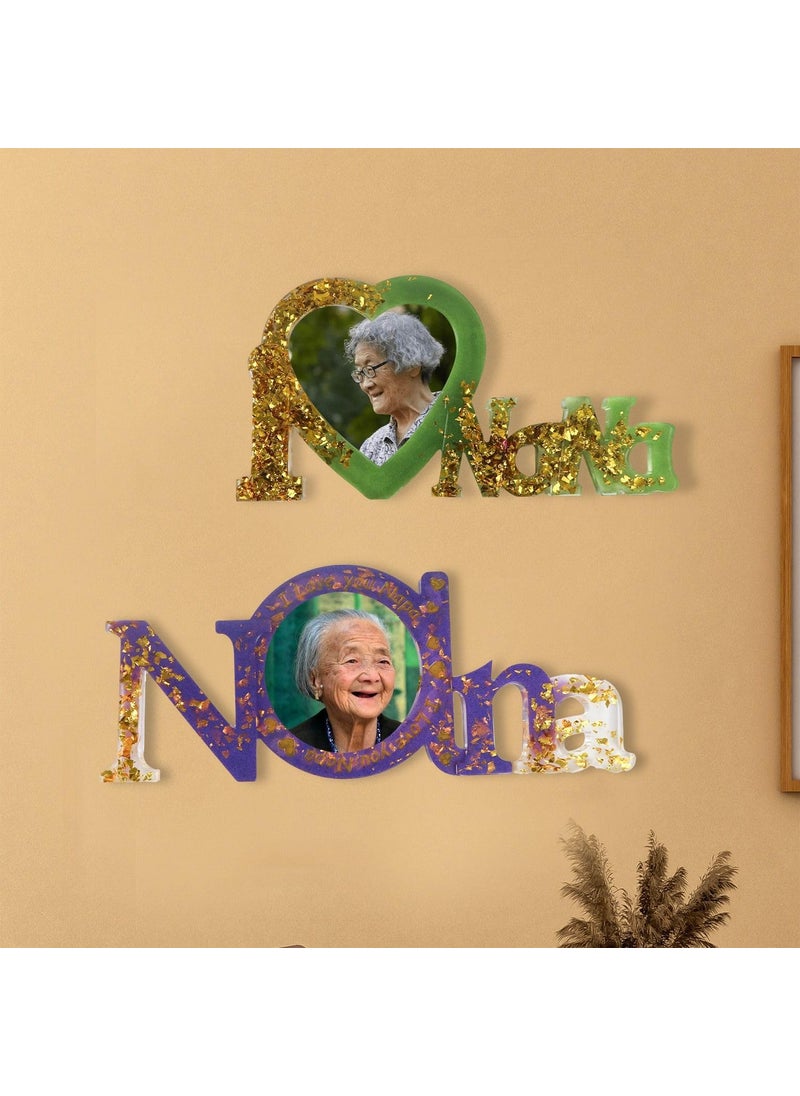 EnaMeena EnaMeena I Love Nana Photo Frame Resin Mold Picture Frame Silicone Mold Epoxy Casting Mold for DIY Home Table Decor Handicrafts Making Nana  - Image 2