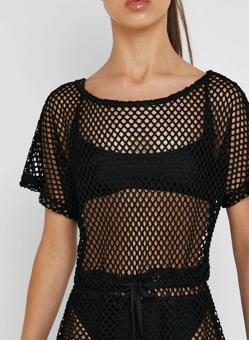 FOREVER 21 Fish Net Beach Playsuit