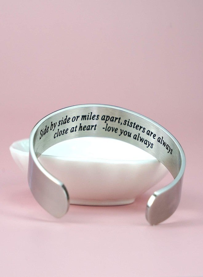 Melix Home Sister Gifts Bracelet Side By Side Or Miles Apart Sisters Bracelets for Women Christmas Birthday Gift Cousins Jewelry (White) - Image 5