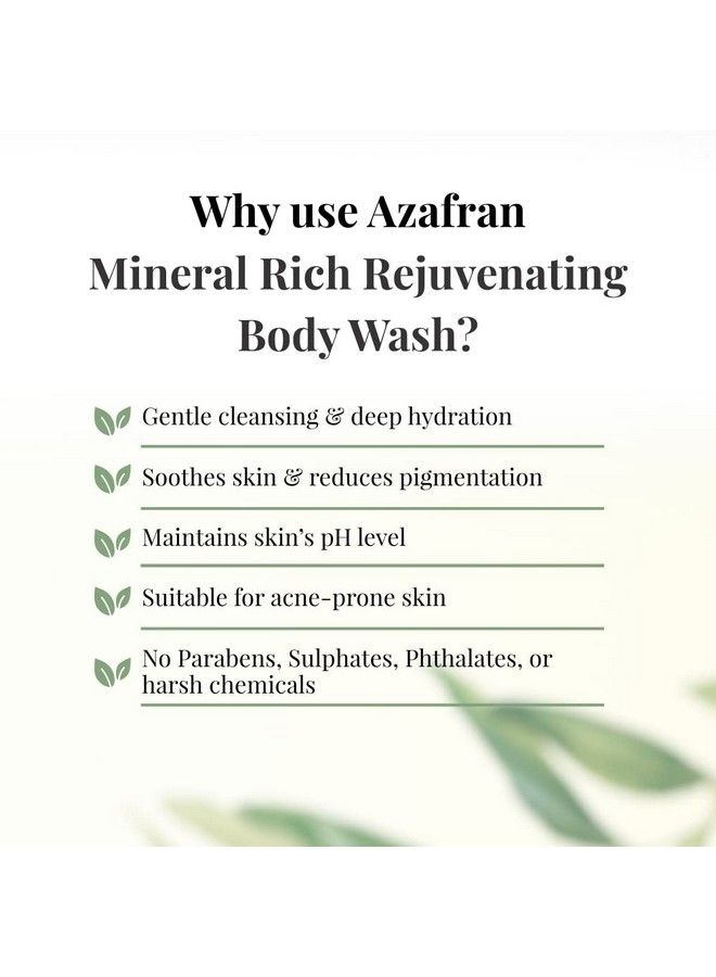 azafran Organic Mineral Rich Rejuvenating Body Wash For Clear And Blemish Free Skin 100G - Image 4