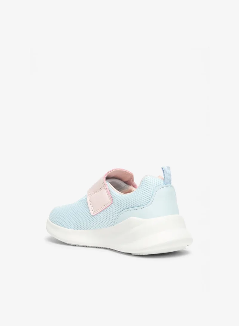 Dash Girls Textured Sports Shoes with Hook and Loop Closure