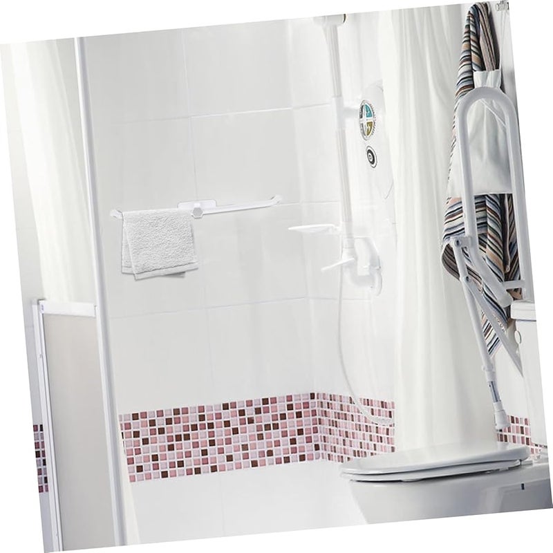 TEHAUX Adhesive Towel Holder Modern Bathroom Shelf No Punching Mount - Image 4