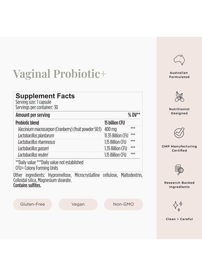 JSHealth مكمل بروبيوتيك مهبلي من الفيتامينات - يدعم صحة المسالك البولية والصحة المهبلية - علاج عدوى الخميرة المستقر على الرف للنساء (30 كبسولة) - Image 5