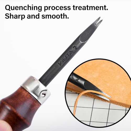 WUTA Sharp Leather Edge Beveler Edge Skiving Polishing Leather Tools DIY Belt Maker High Carbon Steel Leather Craft Beveller,Size 2,1mm - Image 5