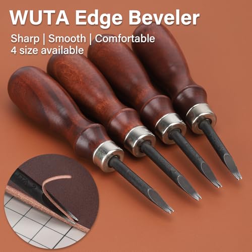 WUTA Sharp Leather Edge Beveler Edge Skiving Polishing Leather Tools DIY Belt Maker High Carbon Steel Leather Craft Beveller,Size 2,1mm - Image 2